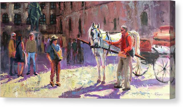 Making Friends Canvas Print featuring the painting Making Friends by Jennifer Stottle Taylor