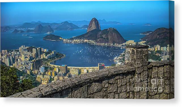 Sugarloaf Mountain Is A Peak Situated In Rio De Janeiro Canvas Print featuring the photograph Rio de Janeiro by Eye Olating Images