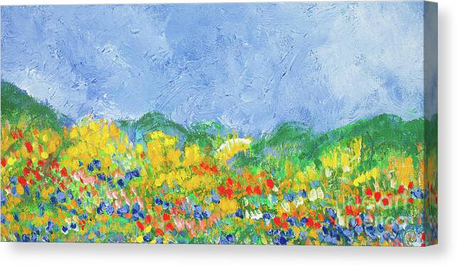 Texas Spring Flowers Canvas Print featuring the painting Spring in Texas by Bjorn Sjogren