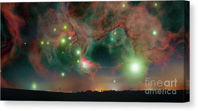 Night Canvas Print featuring the photograph Star Birth In Night Sky by Wladimir Bulgar/science Photo Library
