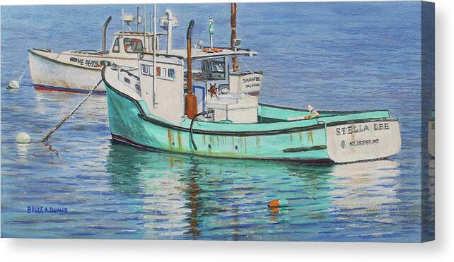 Marine Art Canvas Print featuring the painting Stella and Shannon Lee by Bruce Dumas