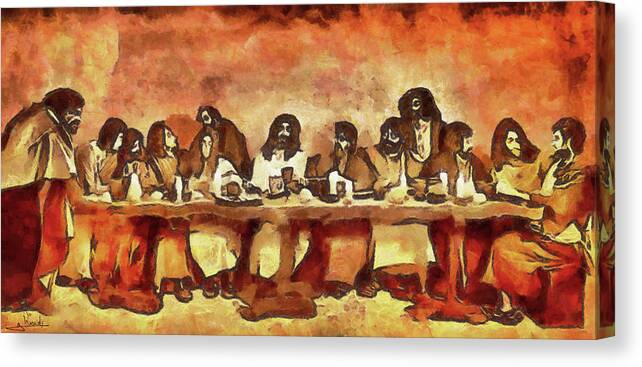 Rossidis Canvas Print featuring the painting The last supper by George Rossidis