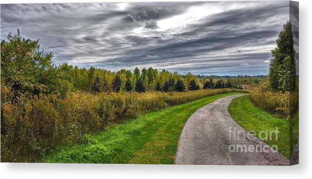 Nature Canvas Print featuring the photograph Walnut Woods Pathway - 2 by Jeremy Lankford