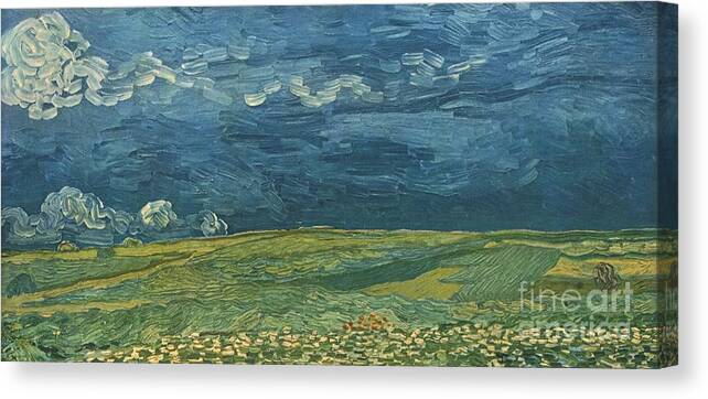 Art Canvas Print featuring the drawing Wheatfields Under Thunderclouds by Print Collector
