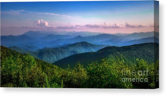Blue Ridge Canvas Print featuring the photograph Scenic View of Blue Ridge Mountains by Shelia Hunt