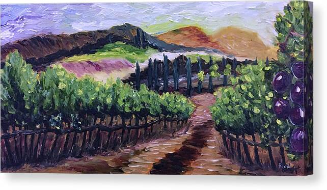 Landscape Canvas Print featuring the painting Afternoon Vines by Roxy Rich