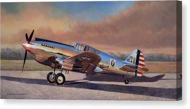 Aviation Art Canvas Print featuring the painting Airshow Warhawk by Douglas Castleman