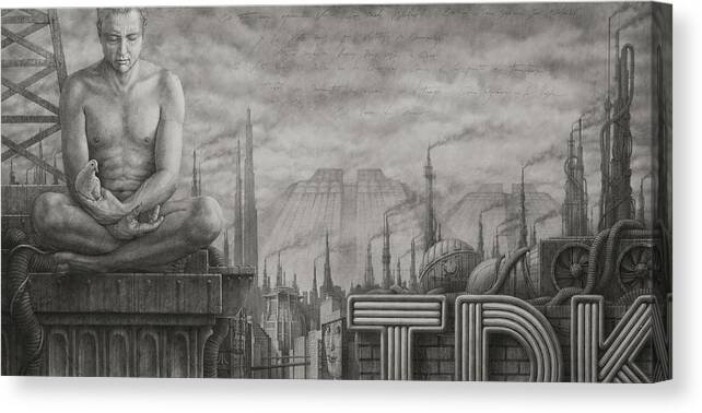 Blade Runner Canvas Print featuring the painting Blade Runner by Jose Luis Munoz Luque