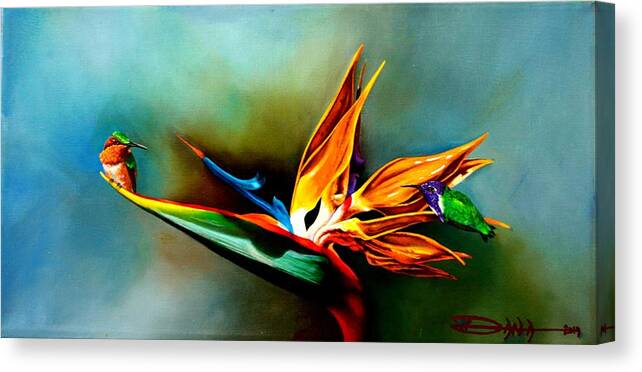 Birds Canvas Print featuring the painting Boundaries by Dana Newman