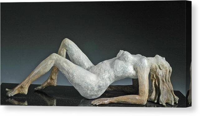 Female Reclining Nude Canvas Print featuring the sculpture Desiree by Eduardo Gomez