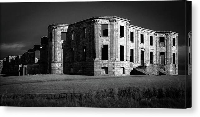 Downhillhouse Canvas Print featuring the photograph Downhill Demesne Contrast by Vicky Edgerly