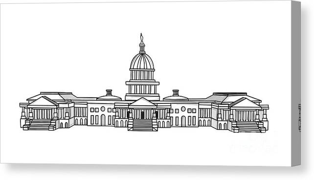 United States Capitol Building Canvas Print featuring the digital art E Pluribus Unum by Aanya's Art 4 Earth