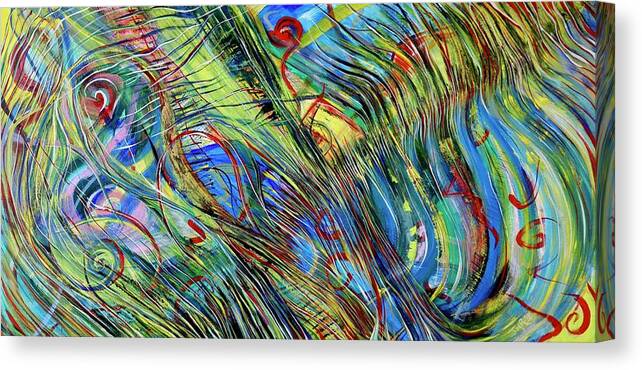 Abstract Canvas Print featuring the painting Full Flow by Jackie Ryan