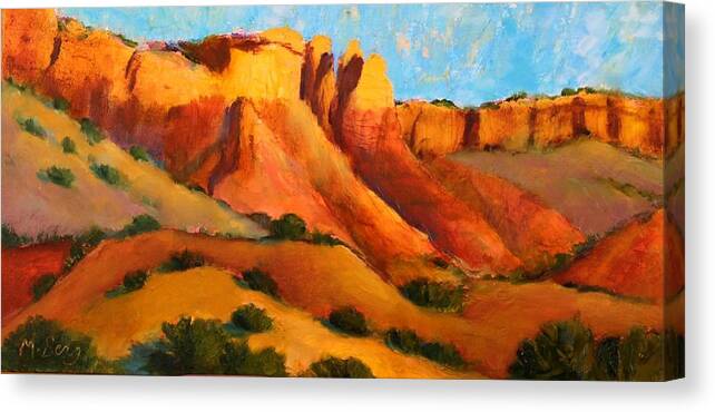 Plein Air Canvas Print featuring the painting Glowing Mesas by Marian Berg