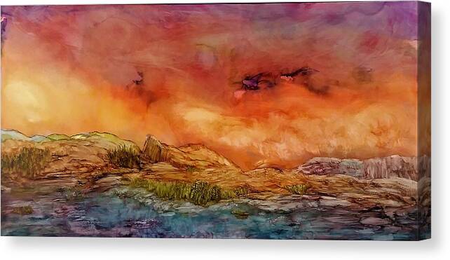 Storm Canvas Print featuring the painting High Desert Storm by Angela Marinari