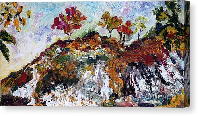 Impasto Oil Paintings Canvas Print featuring the painting Impressionist Impasto Landscape Georgia Providence Canyon by Ginette Callaway