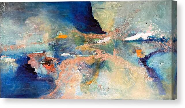 Abstract Canvas Print featuring the digital art Into The Blu by Lynda Payton