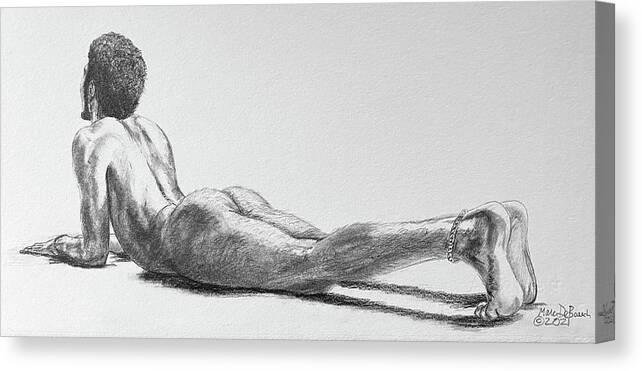 Male Nude Canvas Print featuring the painting Myke Cobra Pose by Marc DeBauch