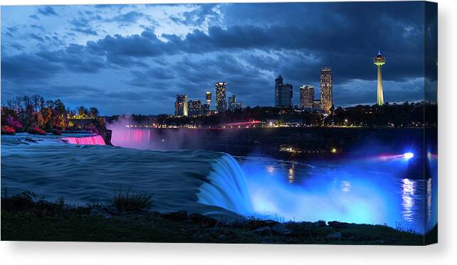 Niagara Falls Canvas Print featuring the photograph Niagara Blues With A Little Red by Mark Papke