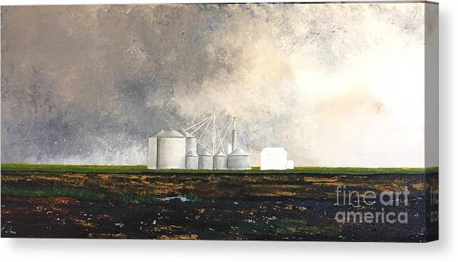 Landscape Canvas Print featuring the painting Prairie cathedrals by William Renzulli