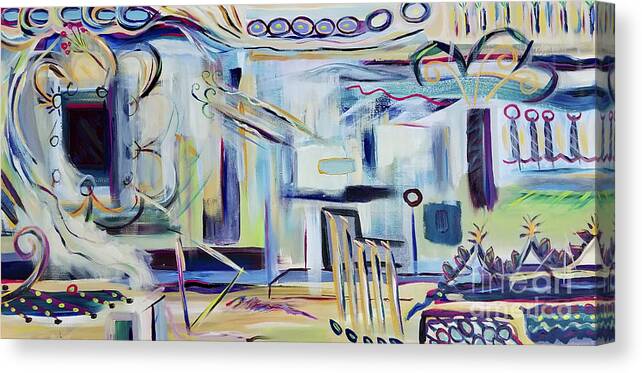 Abstract Canvas Print featuring the painting Remembering Egypt by Catherine Gruetzke-Blais