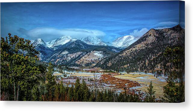 Rocky Mountain National Park Canvas Print featuring the photograph Rocky Mountain Winter Colors by Douglas Wielfaert