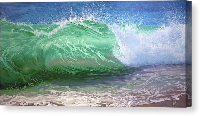 Ocean Canvas Print featuring the painting Shore Break by William Love