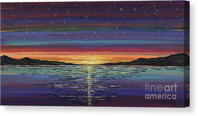 Stars Canvas Print featuring the painting Stars Rising by Tracy Levesque