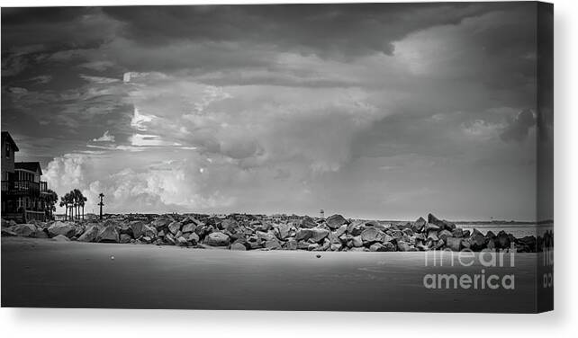 Beach Canvas Print featuring the photograph Storm Clouds - Sullivan's Island Beach by Dale Powell