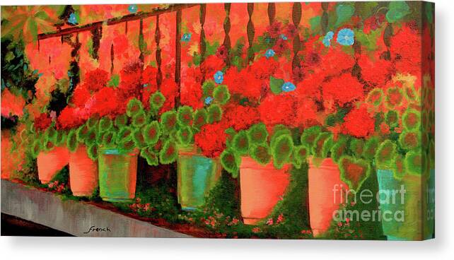 Acrylic Canvas Print featuring the painting Summer Blooms by Jeanette French