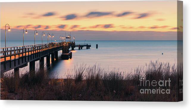 Gohren Canvas Print featuring the photograph Sunrise at Gohren on Rugen Island 1 by Henk Meijer Photography