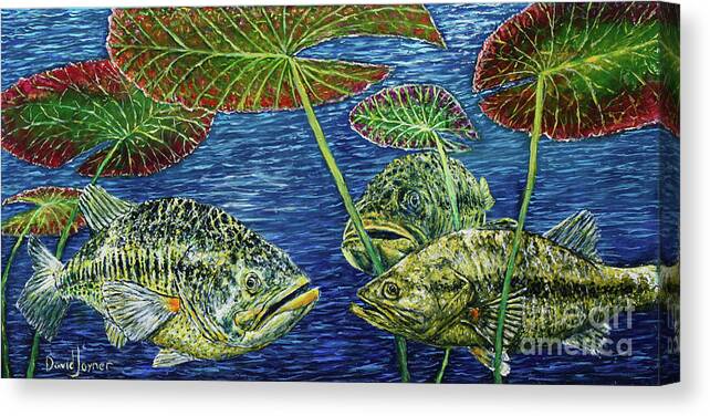 Bass Canvas Print featuring the painting Three Musketeers by David Joyner
