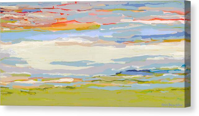 Abstract Canvas Print featuring the painting Warm Breeze by Claire Desjardins