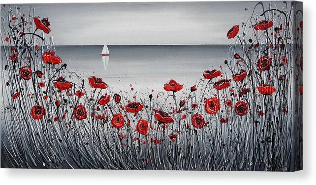 Redpoppies Canvas Print featuring the painting Wild Wanderlust Days by Amanda Dagg