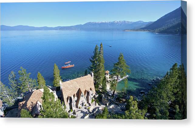 Aerial Canvas Print featuring the photograph Thunderbird Lodge #23 by Steven Lapkin