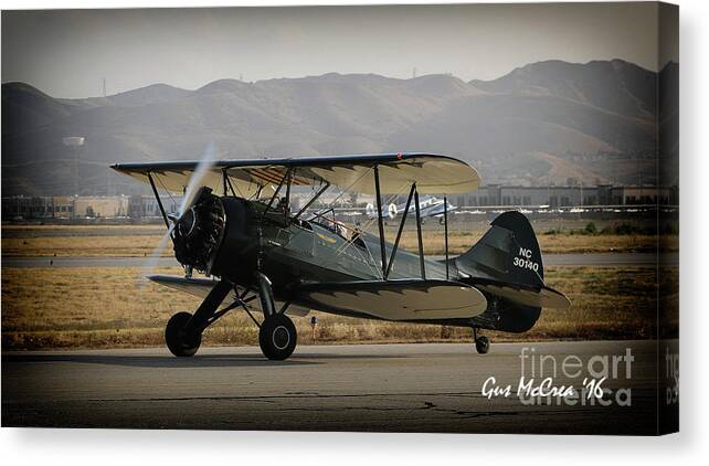 Airplane Canvas Print featuring the photograph Vintage Two Seater by Gus McCrea