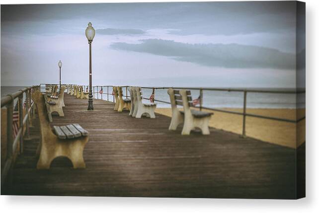 Office Decor Canvas Print featuring the photograph Stormy Boardwalk 2 by Steve Stanger