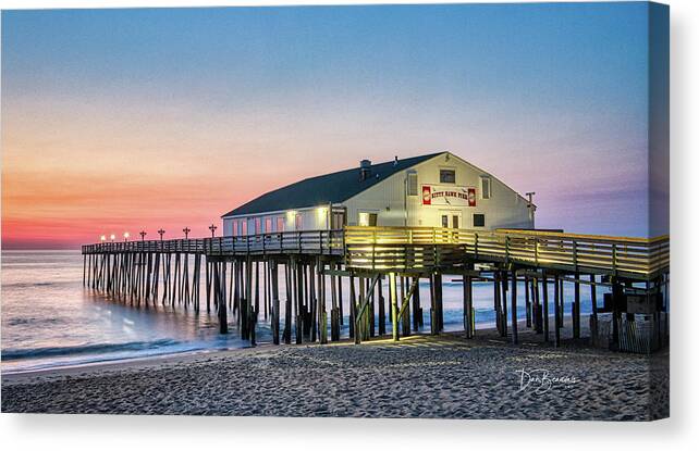 Obx Canvas Print featuring the photograph Kitty Hawk Pier Sunrise #1356 by Dan Beauvais