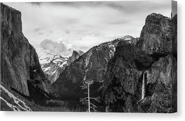 Bridalveil Falls Canvas Print featuring the photograph Yosemite Valley by Mike Fusaro