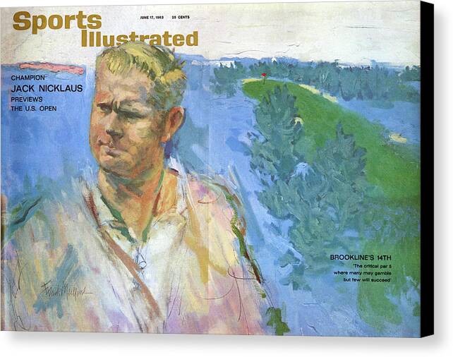 Magazine Cover Canvas Print featuring the photograph Champion Jack Nicklaus Previews The U.s. Open Sports Illustrated Cover by Sports Illustrated