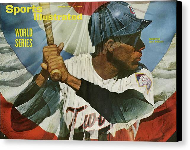 Magazine Cover Canvas Print featuring the photograph Minnesota Twins Zoilo Versalles, 1965 World Series Preview Sports Illustrated Cover by Sports Illustrated