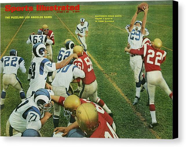 Magazine Cover Canvas Print featuring the photograph The Puzzling Los Angeles Rams Sports Illustrated Cover by Sports Illustrated