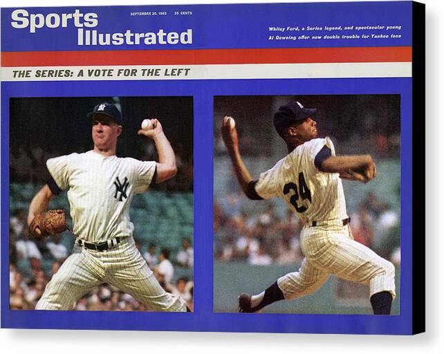 Magazine Cover Canvas Print featuring the photograph The Series A Vote For The Left Sports Illustrated Cover by Sports Illustrated