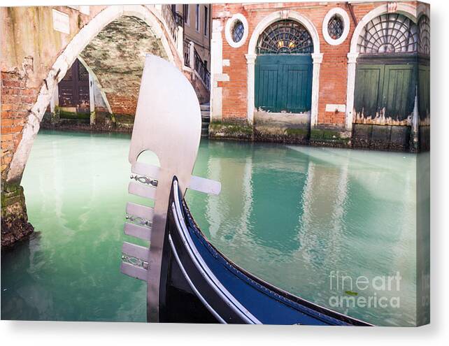 Venice Canvas Print featuring the photograph Gondola in Venice #1 by Matteo Colombo