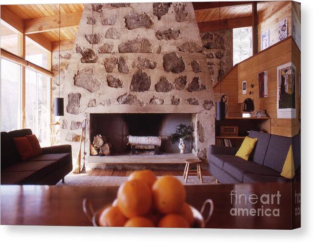 Eliot Noyes Canvas Print featuring the photograph The Eliot Noyes Ski Cabin 1964 #1 by The Harrington Collection
