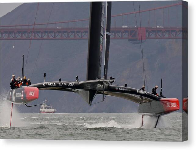 Ac34 Canvas Print featuring the photograph America's Cup 34 #59 by Steven Lapkin