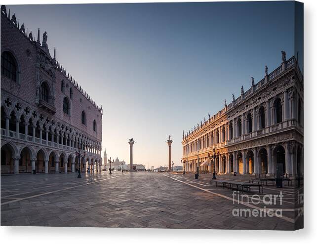 St. Mark's Canvas Print featuring the photograph A new morning in Venice by Matteo Colombo