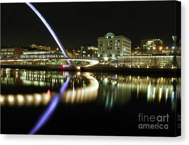 City Canvas Print featuring the photograph City at Night by Les Bell