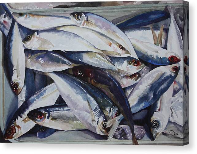 Fish Canvas Print featuring the painting Fish by Helal Uddin