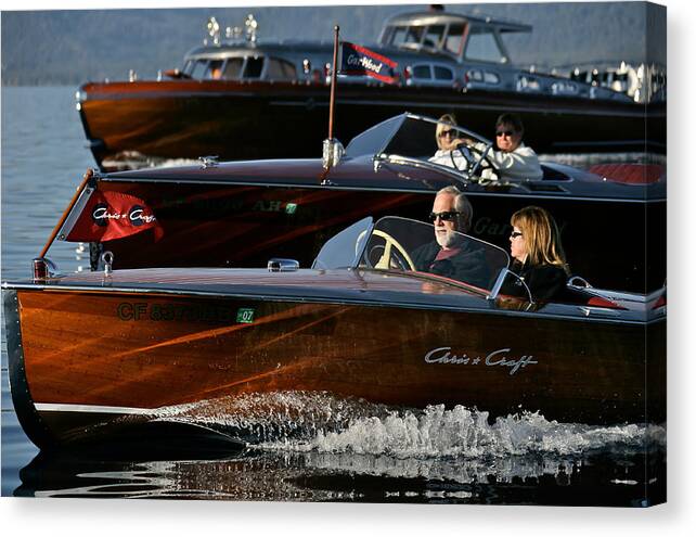 Lake Canvas Print featuring the photograph Lake Tahoe Speedboats by Steven Lapkin